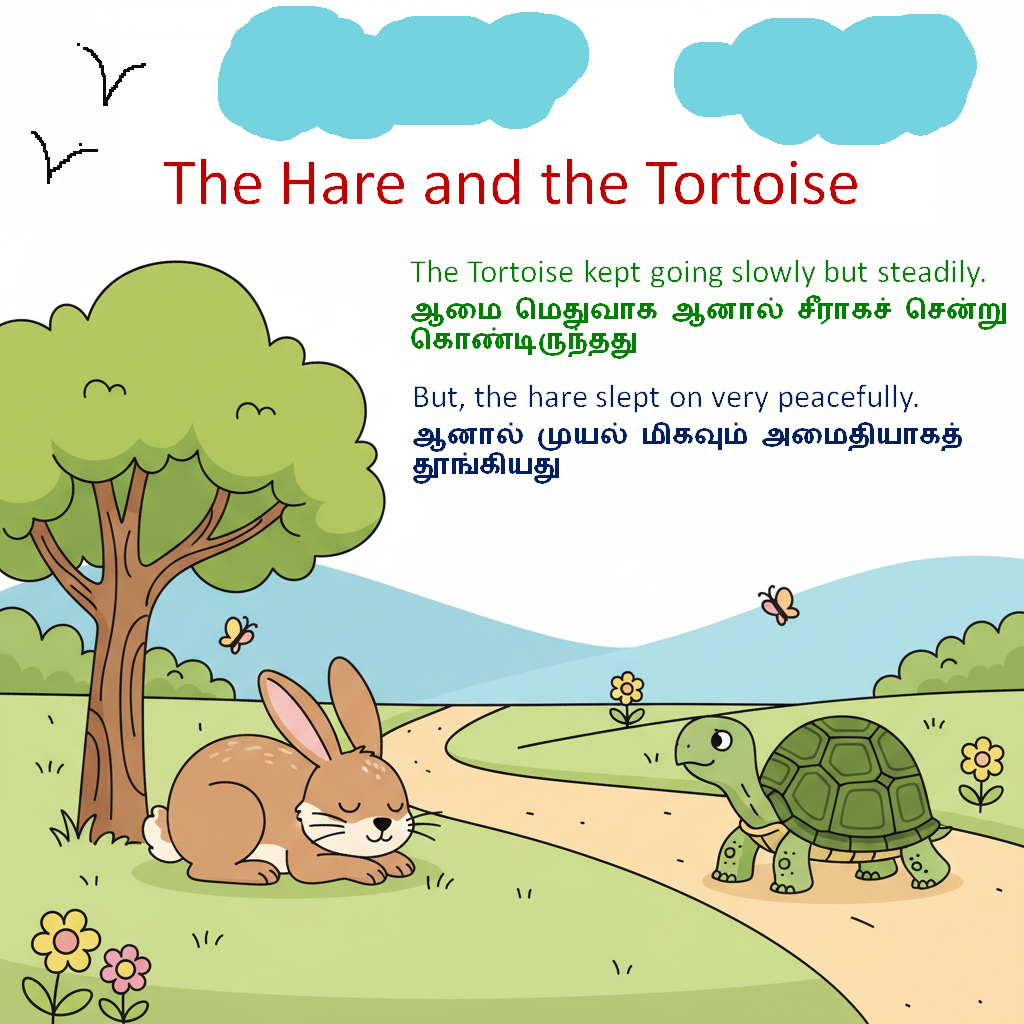 hare and tortoise story - spoken english